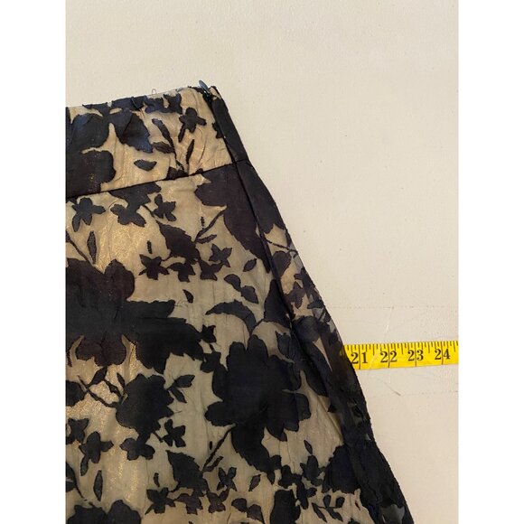 Apt. 9 Black & Gold Floral A-Line Skirt Size 6 - Picture 7 of 7
